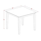 Set tavolo da pranzo rotondo e quadrato lino bianco / mogano, 3 o 5 posti