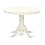 Set tavolo da pranzo rotondo e quadrato lino bianco / mogano, 3 o 5 posti