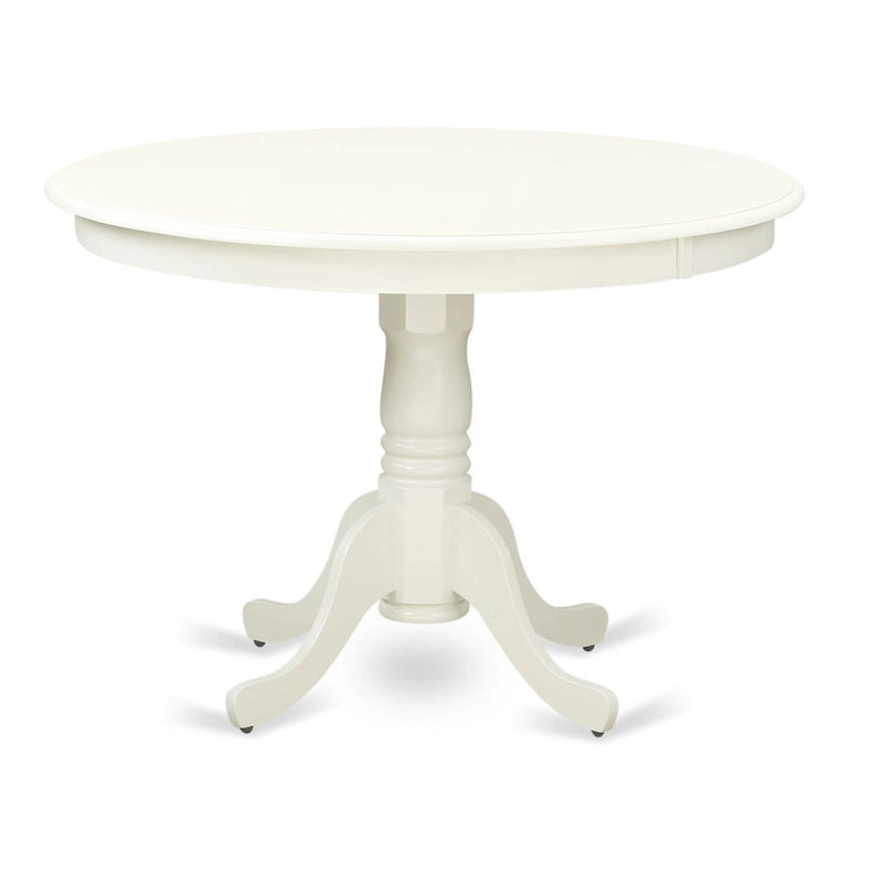 Set tavolo da pranzo rotondo e quadrato lino bianco / mogano, 3 o 5 posti