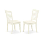Set tavolo da pranzo rotondo e quadrato lino bianco / mogano, 3 o 5 posti