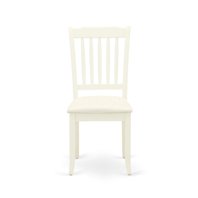 Set tavolo da pranzo rotondo e quadrato lino bianco / mogano, 3 o 5 posti