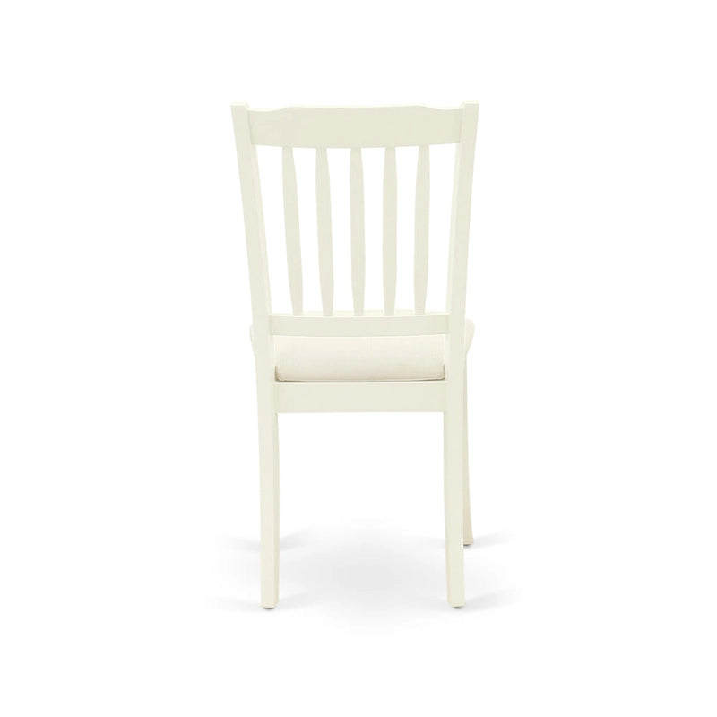 Set tavolo da pranzo rotondo e quadrato lino bianco / mogano, 3 o 5 posti