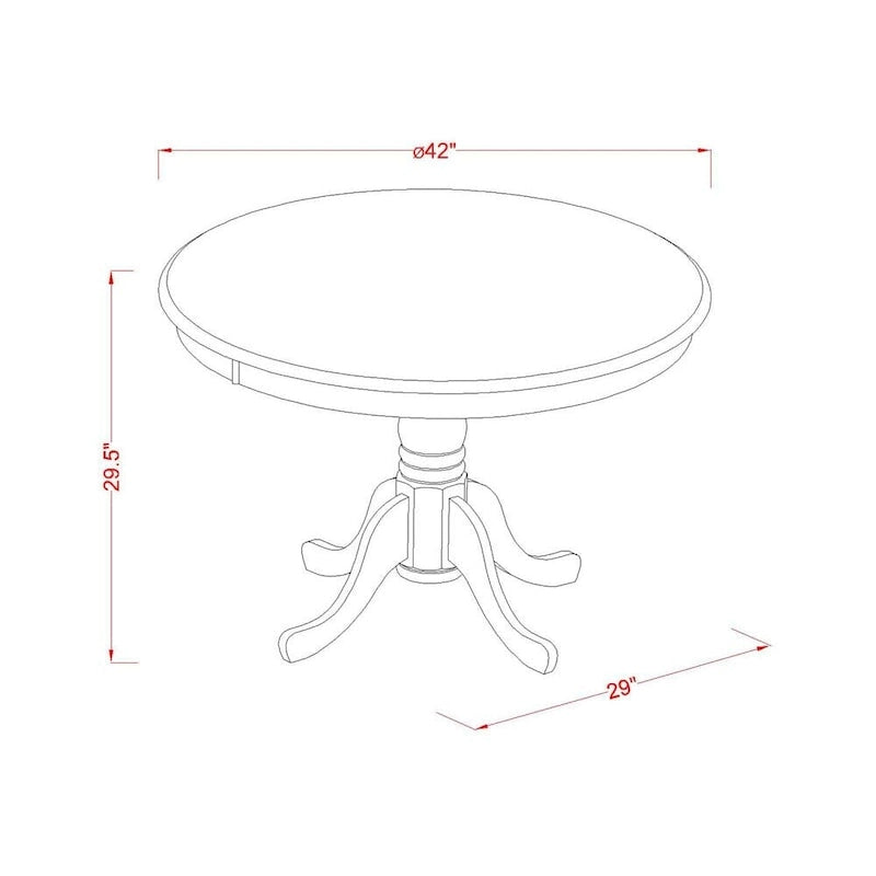 Set tavolo da pranzo rotondo e quadrato lino bianco / mogano, 3 o 5 posti