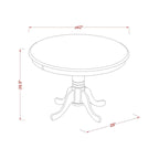 Set tavolo da pranzo rotondo e quadrato lino bianco / mogano, 3 o 5 posti