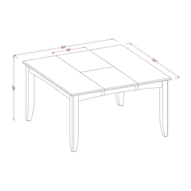 Set da pranzo quadrato con farfalla estraibile Black & Cherry, 9 posti