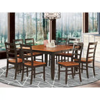 Set da pranzo quadrato con farfalla estraibile Black & Cherry, 9 posti