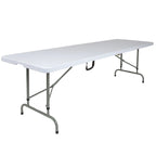 Tavolo Pieghevole Bi-Fold Granite White, Posti a Sedere 10, Altezza Regolabile