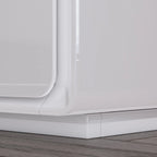 Comodino bianco/marrone lucido con LED e 2 cassetti