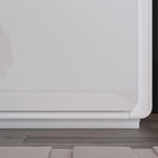 Comodino bianco/marrone lucido con LED e 2 cassetti