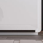 Comodino bianco/marrone lucido con LED e 2 cassetti