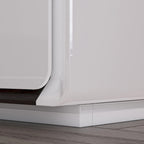 Comodino bianco/marrone lucido con LED e 2 cassetti