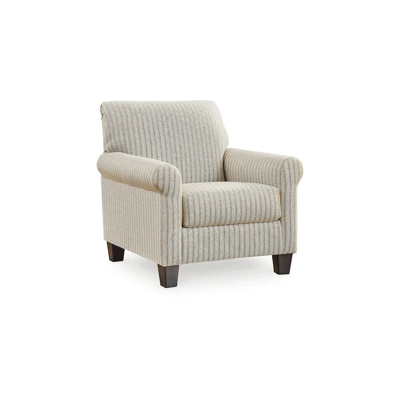 Poltrona d'accento a righe beige/marroni, 1 posto, 36L x 36P x 36A