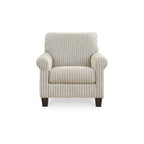 Poltrona d'accento a righe beige/marroni, 1 posto, 36L x 36P x 36A