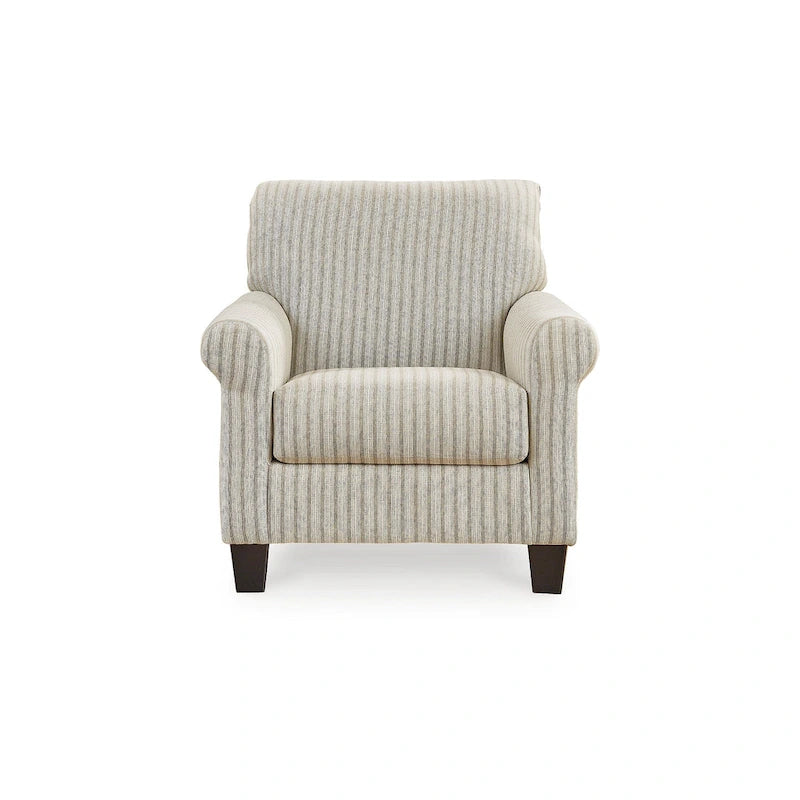 Poltrona d'accento a righe beige/marroni, 1 posto, 36L x 36P x 36A
