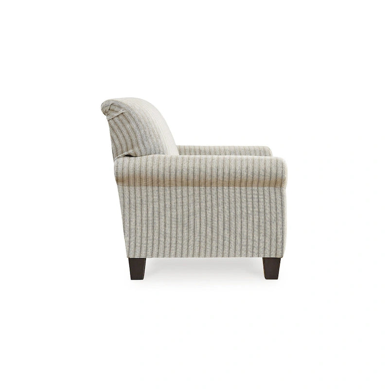 Poltrona d'accento a righe beige/marroni, 1 posto, 36L x 36P x 36A