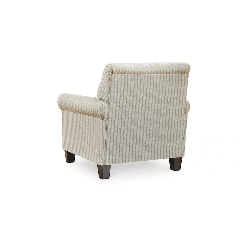 Poltrona d'accento a righe beige/marroni, 1 posto, 36L x 36P x 36A