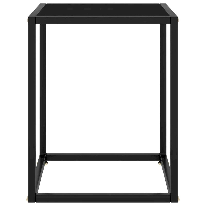 vidaXL Tavolino da caffè Nero con Vetro Nero 40x40x50 cm - 40 x 40 x 50
