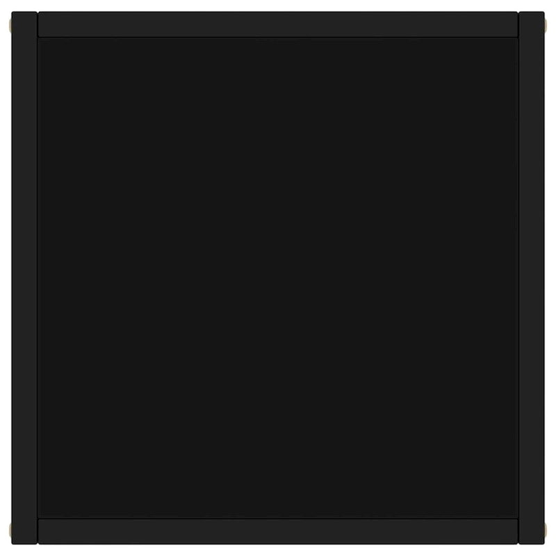 vidaXL Tavolino da caffè Nero con Vetro Nero 40x40x50 cm - 40 x 40 x 50