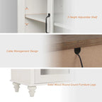 Mobile TV 3-in-1 e Set Tavolino Off White, Stile Mid-Century, Adatto fino a 75"