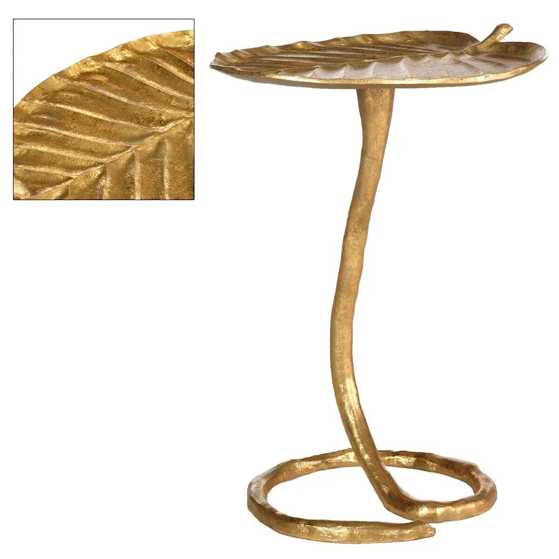 Tavolino a Foglia Oro/Argento, Uso Singolo