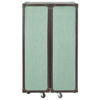 Mobile bar in stile vintage, rovere/verde, con portabicchieri e cassetti