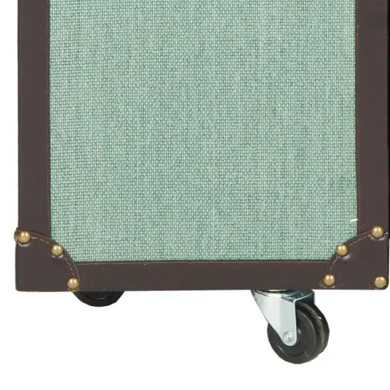 Mobile bar in stile vintage, rovere/verde, con portabicchieri e cassetti
