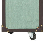 Mobile bar in stile vintage, rovere/verde, con portabicchieri e cassetti