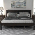 Struttura letto a piattaforma in legno colore Espresso / Naturale / Bianco con testiera, Per 1-2 persone