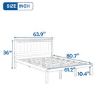 Struttura letto a piattaforma in legno colore Espresso / Naturale / Bianco con testiera, Per 1-2 persone