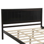 Struttura letto a piattaforma in legno colore Espresso / Naturale / Bianco con testiera, Per 1-2 persone
