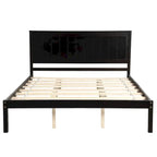 Struttura letto a piattaforma in legno colore Espresso / Naturale / Bianco con testiera, Per 1-2 persone