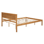 Struttura letto a piattaforma in legno colore Espresso / Naturale / Bianco con testiera, Per 1-2 persone