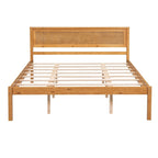 Struttura letto a piattaforma in legno colore Espresso / Naturale / Bianco con testiera, Per 1-2 persone