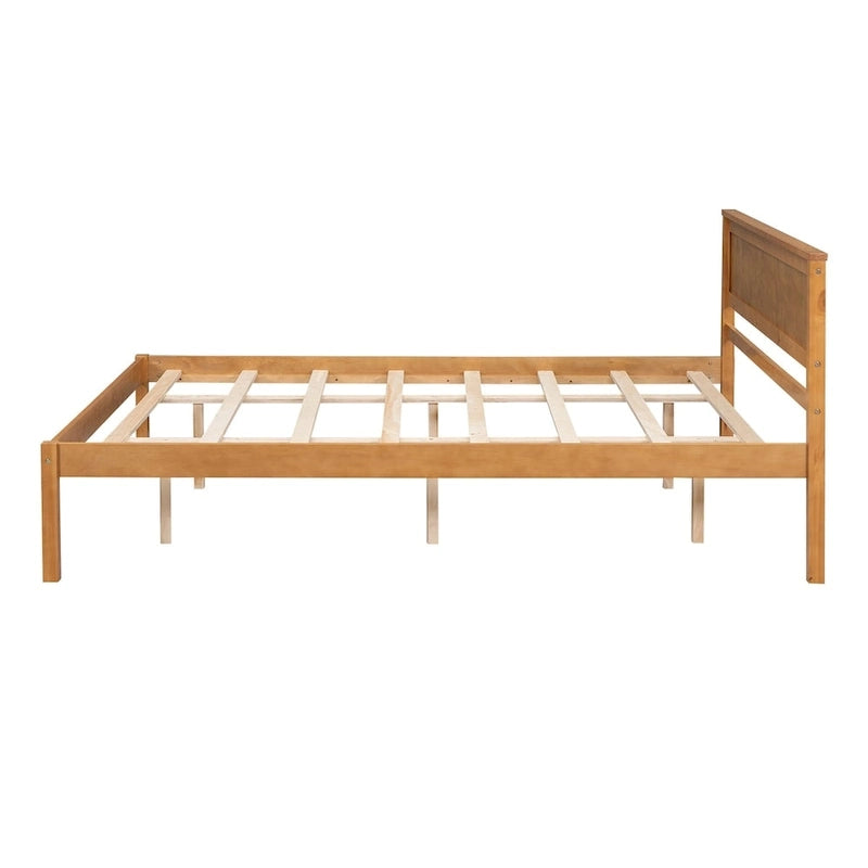 Struttura letto a piattaforma in legno colore Espresso / Naturale / Bianco con testiera, Per 1-2 persone