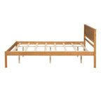 Struttura letto a piattaforma in legno colore Espresso / Naturale / Bianco con testiera, Per 1-2 persone
