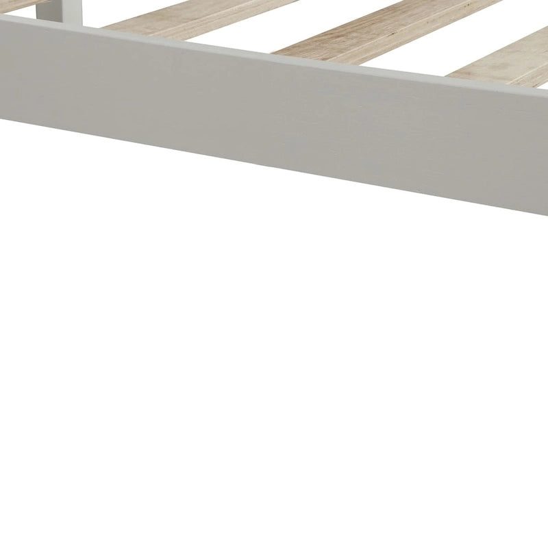 Struttura letto a piattaforma in legno colore Espresso / Naturale / Bianco con testiera, Per 1-2 persone