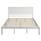 Struttura letto a piattaforma in legno colore Espresso / Naturale / Bianco con testiera, Per 1-2 persone