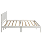 Struttura letto a piattaforma in legno colore Espresso / Naturale / Bianco con testiera, Per 1-2 persone