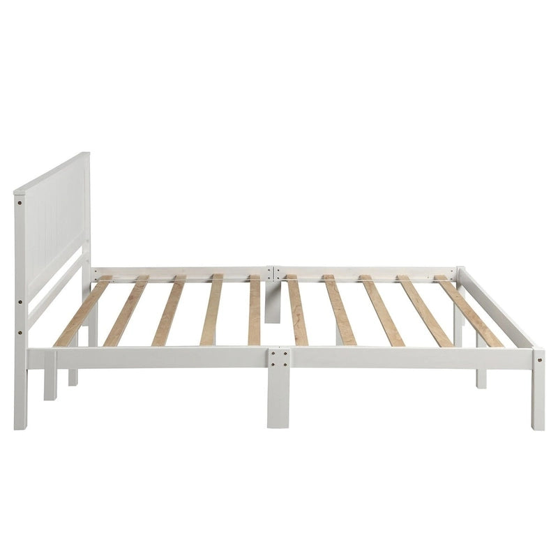 Struttura letto a piattaforma in legno colore Espresso / Naturale / Bianco con testiera, Per 1-2 persone