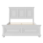 Letto matrimoniale tradizionale a pannelli grigio pietra/bianco/marrone, in legno di pino, per 2 persone