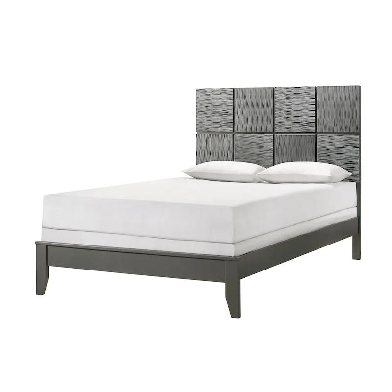 Set camera da letto 3 pezzi con pannello grigio canna di fucile, per 1-2 persone (matrimoniale/queen/king)