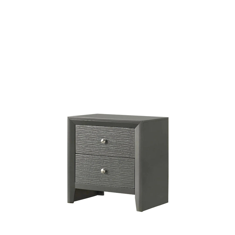 Set camera da letto 3 pezzi con pannello grigio canna di fucile, per 1-2 persone (matrimoniale/queen/king)