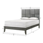 Set camera da letto 3 pezzi con pannello grigio canna di fucile, per 1-2 persone (matrimoniale/queen/king)