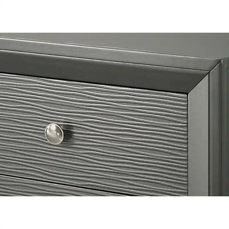 Set camera da letto 3 pezzi con pannello grigio canna di fucile, per 1-2 persone (matrimoniale/queen/king)