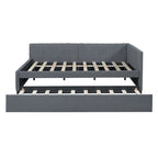Divano Letto Matrimoniale in Lino con Letto Estraibile Singolo, per 2 Persone – Giallo / Rosa / Grigio / Beige