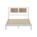 Testata letto a piattaforma in rattan bianco/nero, piazza e mezza/matrimoniale, 1 persona