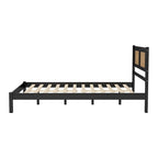 Testata letto a piattaforma in rattan bianco/nero, piazza e mezza/matrimoniale, 1 persona