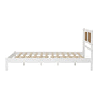 Testata letto a piattaforma in rattan bianco/nero, piazza e mezza/matrimoniale, 1 persona
