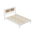 Testata letto a piattaforma in rattan bianco/nero, piazza e mezza/matrimoniale, 1 persona