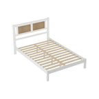 Testata letto a piattaforma in rattan bianco/nero, piazza e mezza/matrimoniale, 1 persona